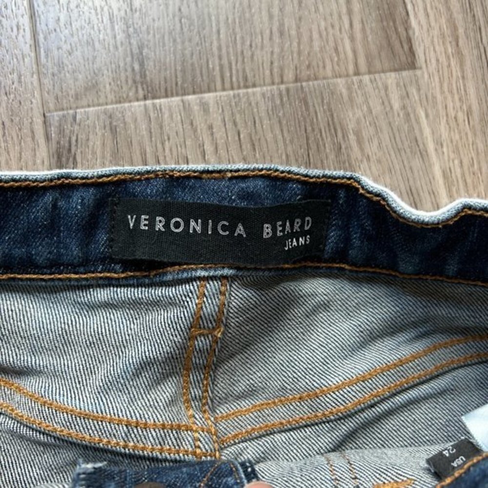 Veronica Beard Zynan Stripe Waist Denim Shorts Size 24 - Picture 6 of 9